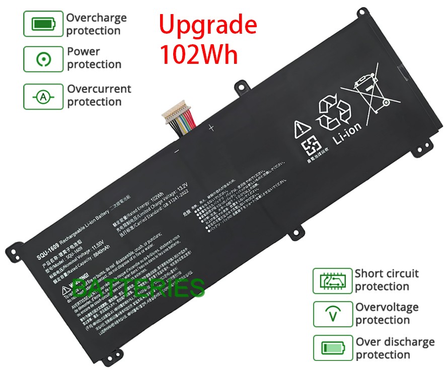 THUNDEROBOT SQU1609 battery